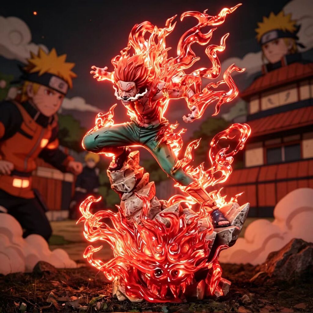 Naruto Might Guy Night Guy Flame Scene Figure