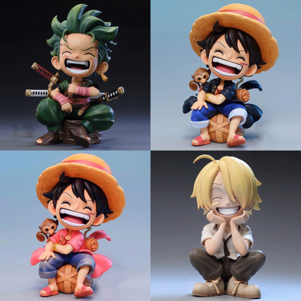 One Piece Straw Hat Crew Seated Chibi Figures