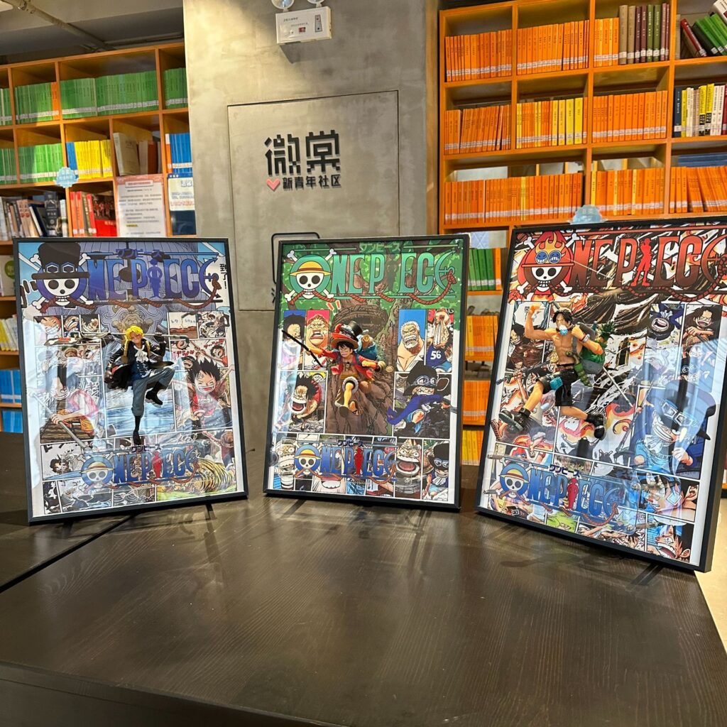 One Piece Luffy Ace and Sabo Dimensional Art Displays